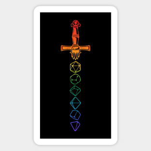 D&D Rainbow Dice Sword Sticker